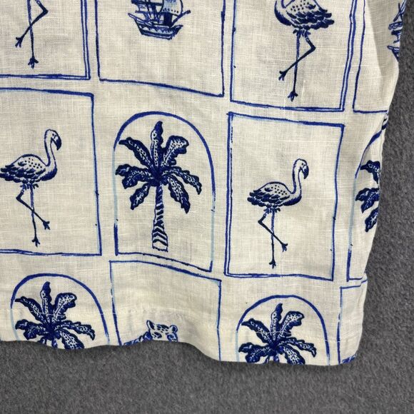 C&C California Top Womens XL 100% Linen Button Up Shirt Brach tropical cruise - Picture 15 of 16